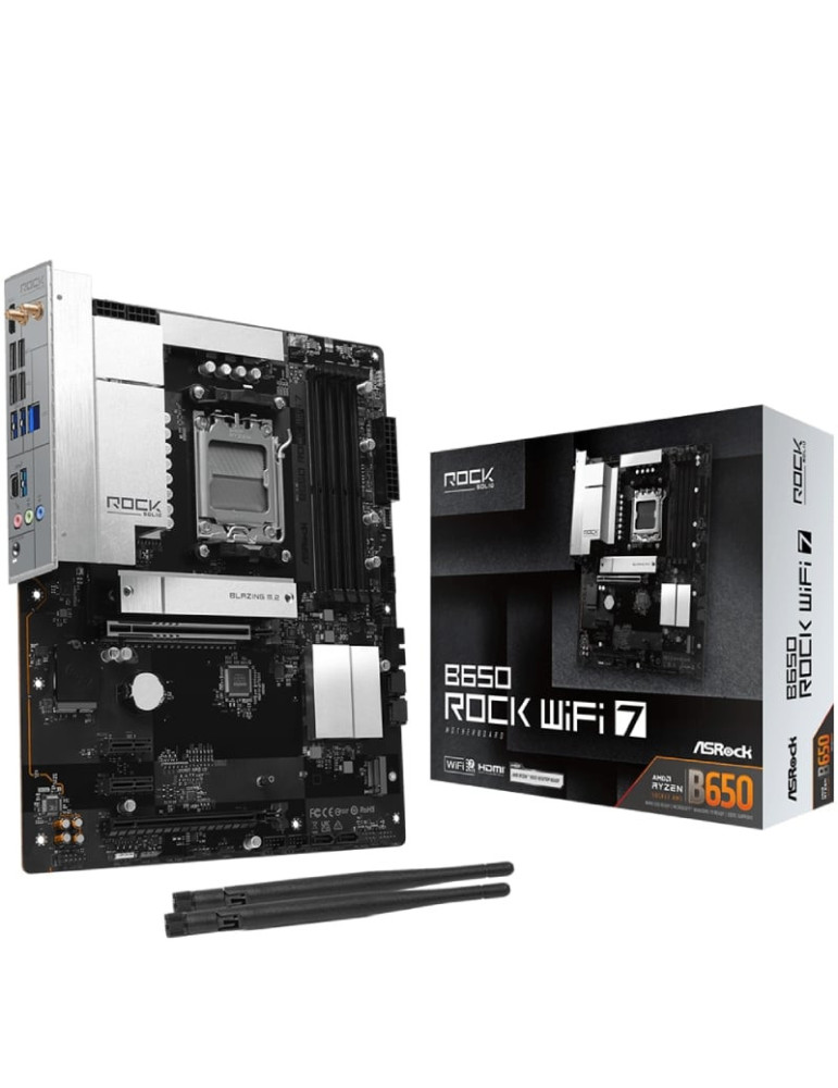 Placa Base Asrock B650 ROCK WIFI 7/ DDR5/ PCIe 5.0/ Socket AM5