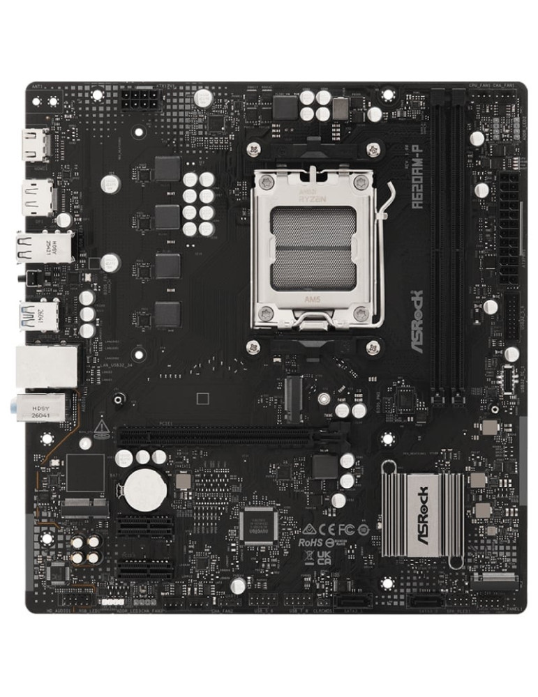 Placa Base Asrock A620AM-P/ DDR5/ PCIe 4.0/ Socket AM5/ Micro ATX