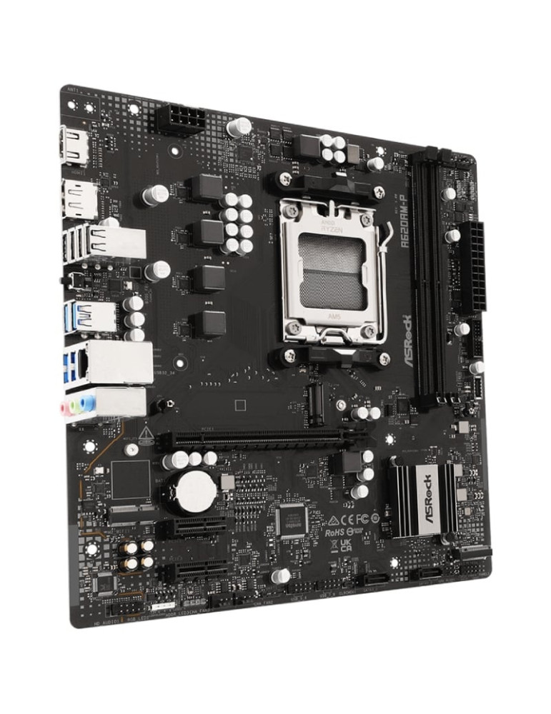 Placa Base Asrock A620AM-P/ DDR5/ PCIe 4.0/ Socket AM5/ Micro ATX