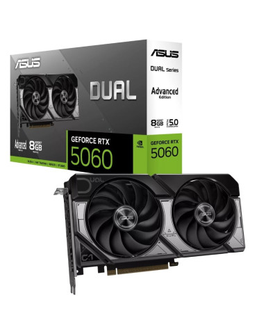 Tarjeta Gráfica Asus Dual GeForce RTX 5060 OC Edition Advanced/ 8GB GDDR7