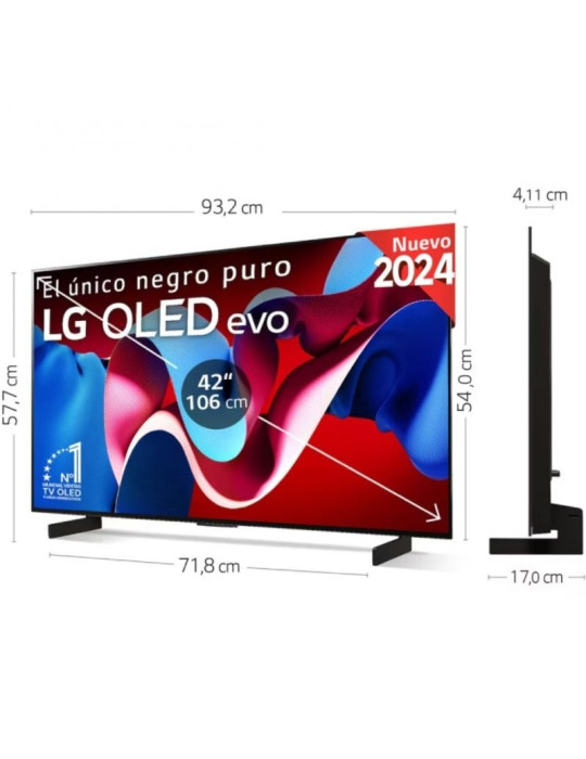 Televisor LG 4K OLED evo AI C4 OLED42C45LA 42"/ Ultra HD 4K/ Smart TV/ WiFi