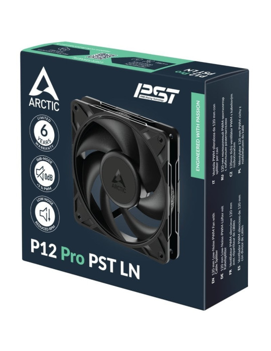 Ventilador Arctic P12 P12 Pro PST LN/ 12cm/ Negro