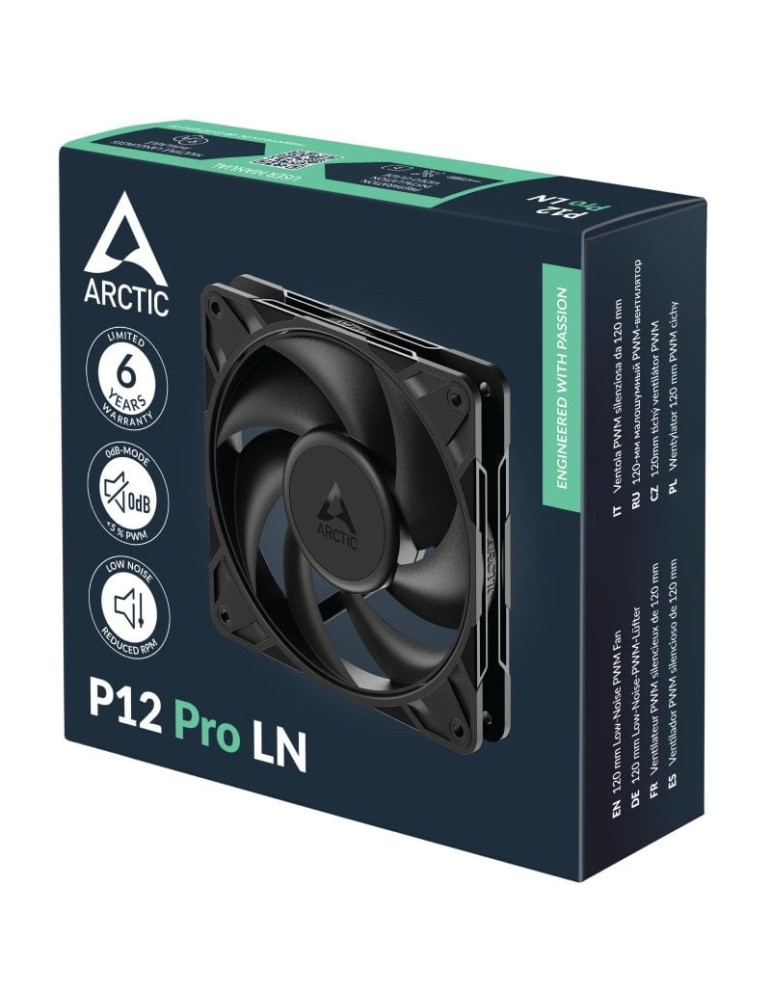 Ventilador Arctic P12 Pro LN/ 12cm/ Negro