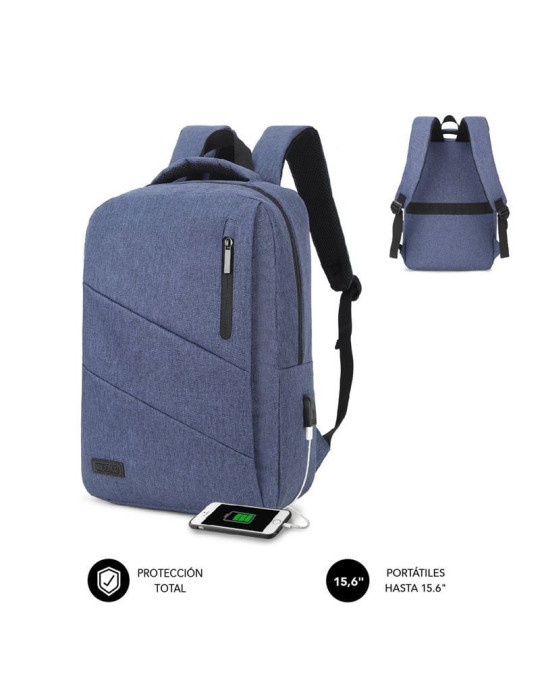 Mochila Subblim City Backpack para Portátiles hasta 15.6"/ Puerto USB/ Azul Mochila Subblim City Backpack para Portátiles hasta 15.6"/ Puerto USB/ Azul