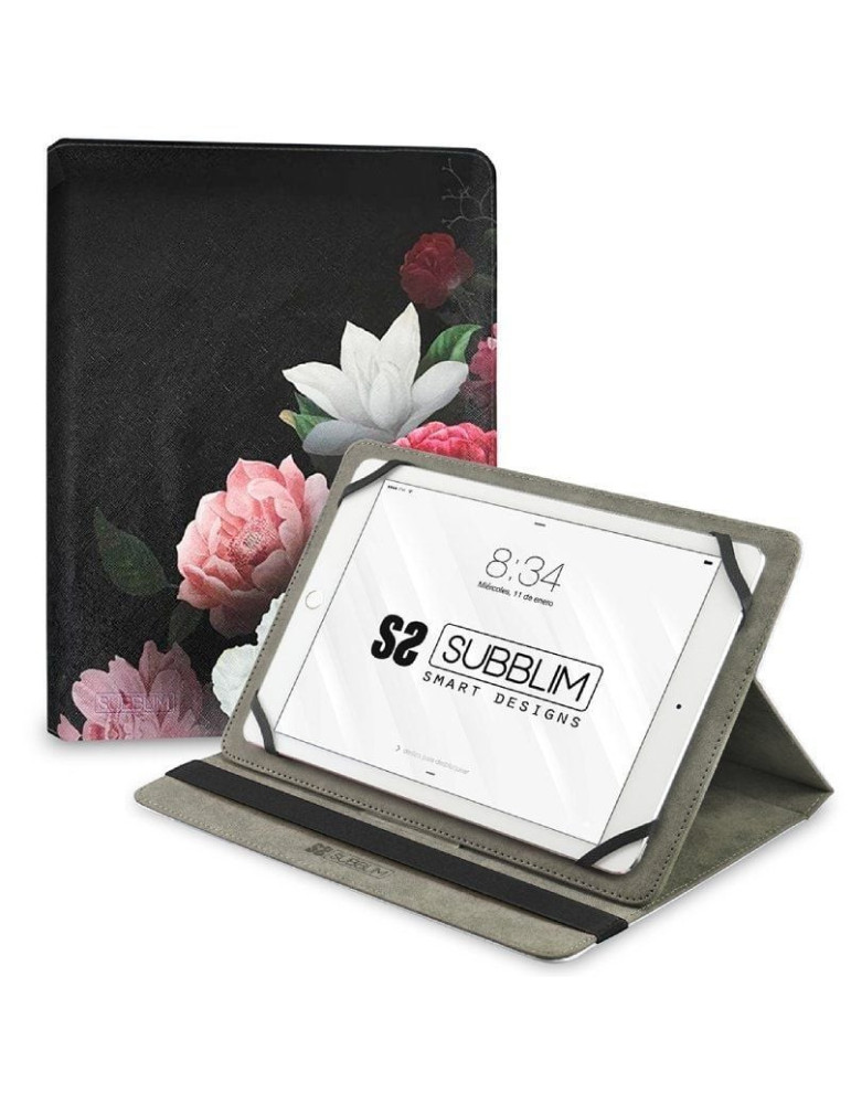 Funda Subblim Trendy Case Rosas para Tablet de 11"/ Negra Funda Subblim Trendy Case Rosas para Tablet de 11"/ Negra