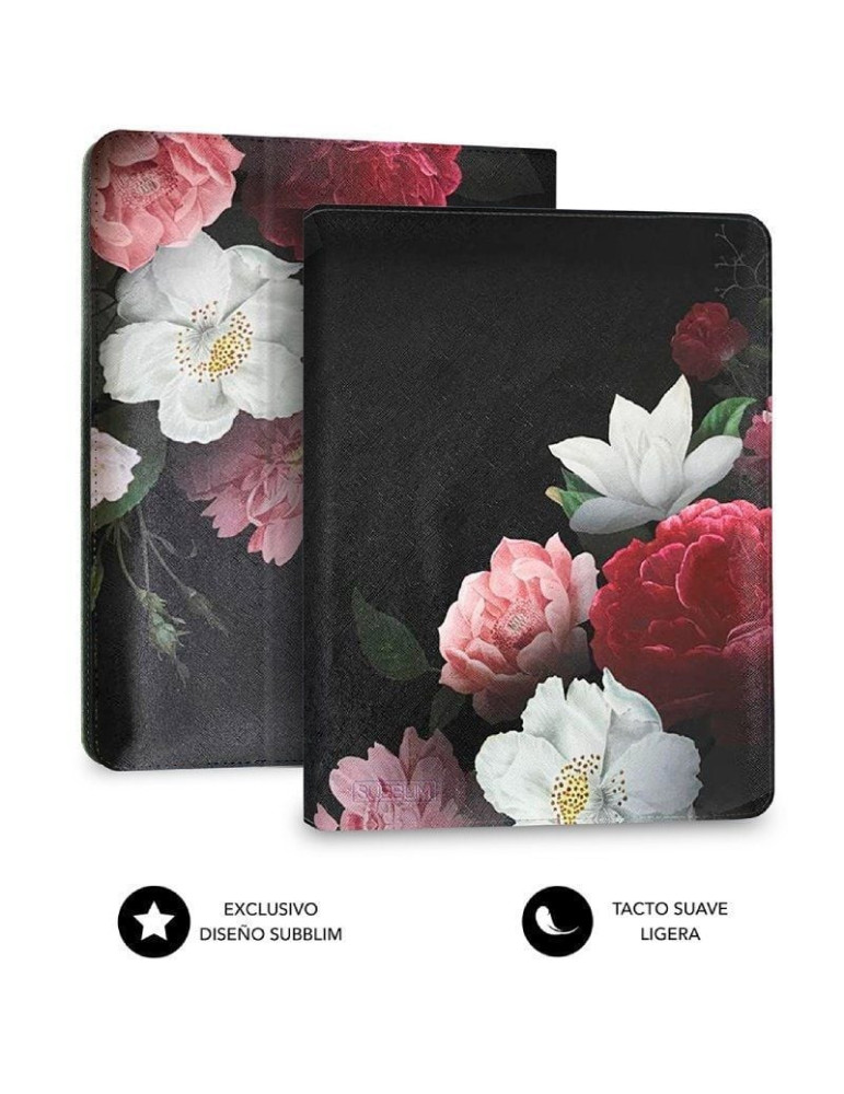 Funda Subblim Trendy Case Rosas para Tablet de 11"/ Negra
