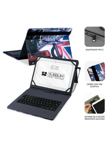 Funda con Teclado Subblim Keytab Pro USB England para Tablets de 10.1"-11" 2