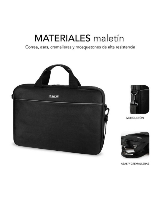 Maletín + Ratón Subblim Select Pack para Portátiles hasta 15.6"/ Cinta para Trolley/ Negro