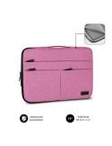 Funda Subblim Air Padding 360 Sleeve para Portátiles hasta 14"/ Rosa
