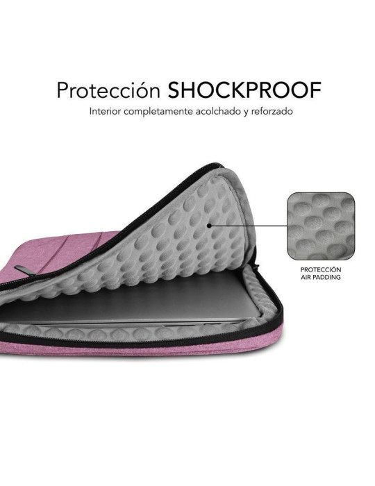 Funda Subblim Air Padding 360 Sleeve para Portátiles hasta 14"/ Rosa