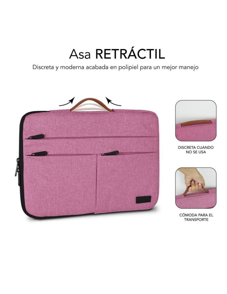 Funda Subblim Air Padding 360 Sleeve para Portátiles hasta 14"/ Rosa