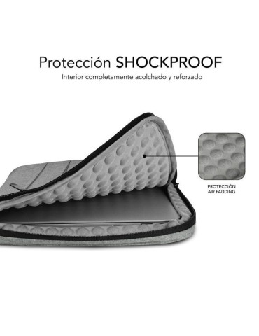 Funda Subblim Air Padding 360 Sleeve para Portátiles hasta 15.6"/ Gris Claro 2