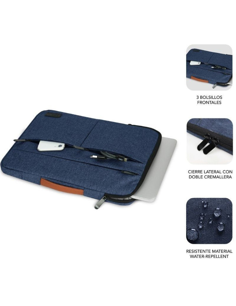 Funda Subblim Air Padding 360 Sleeve para Portátiles hasta 15.6"/ Azul