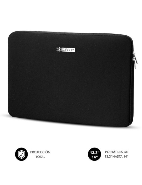 Funda Subblim Business Laptop Sleeve Neoprene para Portátiles 13.3"-14"/ Negra