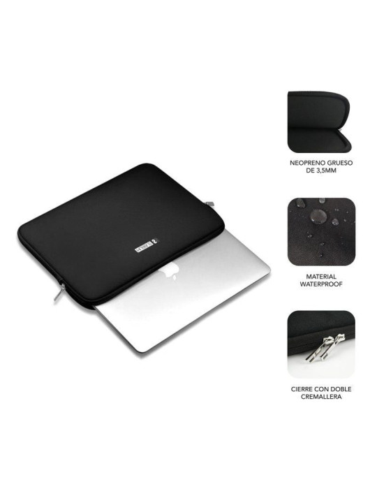 Funda Subblim Business Laptop Sleeve Neoprene V2 para Portátiles hasta 15.6"/ Negra