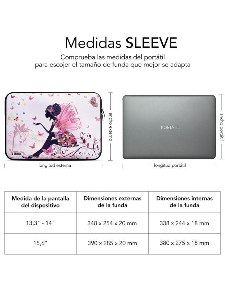 Funda Subblim Trendy Sleeve Neo Hada para Portátiles hasta 15.6"