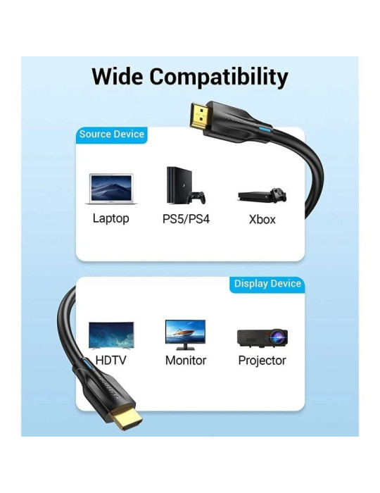 Cable HDMI 2.1 8K Vention AANBH/ HDMI Macho - HDMI Macho/ 2m/ Negro
