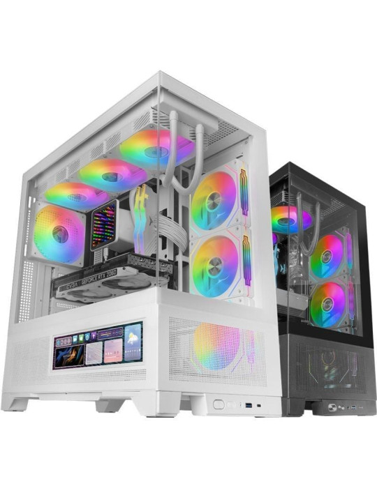 Caja Gaming Semitorre Mars Gaming MC-LCDX/ Blanca