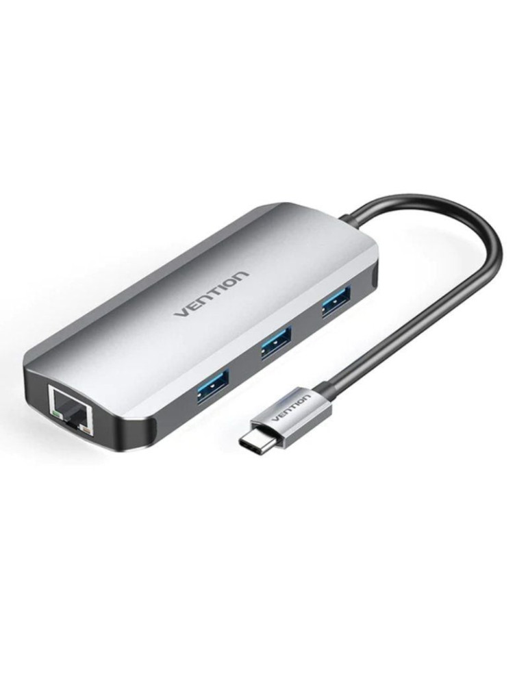 Docking USB Tipo-C Vention TOHHB/ 1xHDMI 4K/ 3xUSB/ 1xRJ45/ 1xUSB Tipo-C PD Docking USB Tipo-C Vention TOHHB/ 1xHDMI 4K/ 3xUSB/ 1xRJ45/ 1xUSB Tipo-C PD