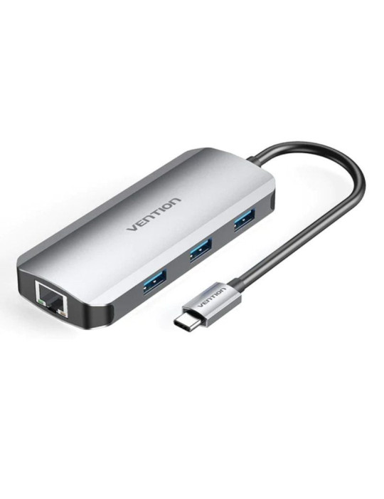 Docking USB Tipo-C Vention TOHHB/ 1xHDMI 4K/ 3xUSB/ 1xRJ45/ 1xUSB Tipo-C PD Docking USB Tipo-C Vention TOHHB/ 1xHDMI 4K/ 3xUSB/ 1xRJ45/ 1xUSB Tipo-C PD