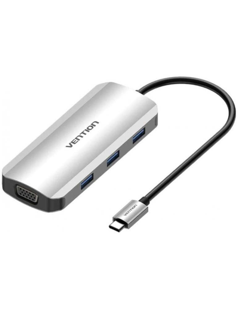 Docking USB Tipo-C Vention TOIHB/ 1xHDMI 4K/ 1xVGA/ 3xUSB/ 1xUSB Tipo-C PD/ Gris Docking USB Tipo-C Vention TOIHB/ 1xHDMI 4K/ 1xVGA/ 3xUSB/ 1xUSB Tipo-C PD/ Gris