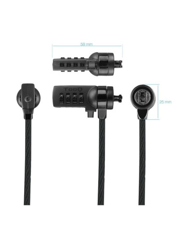 Cable de Seguridad para Portátiles TooQ TQCLKC0015-G/ 1.5m 2