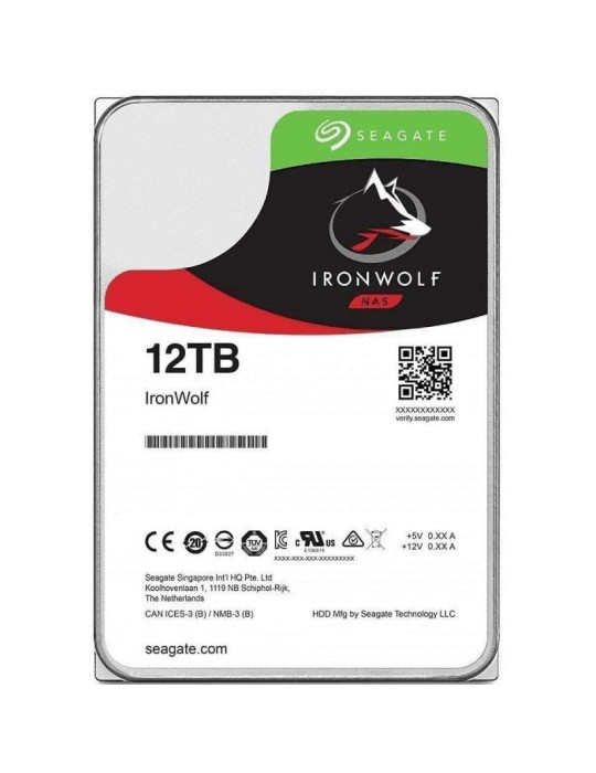 Disco Duro Seagate IronWolf NAS ST12000VN0008 12TB/ 3.5"/ SATA III/ 256MB