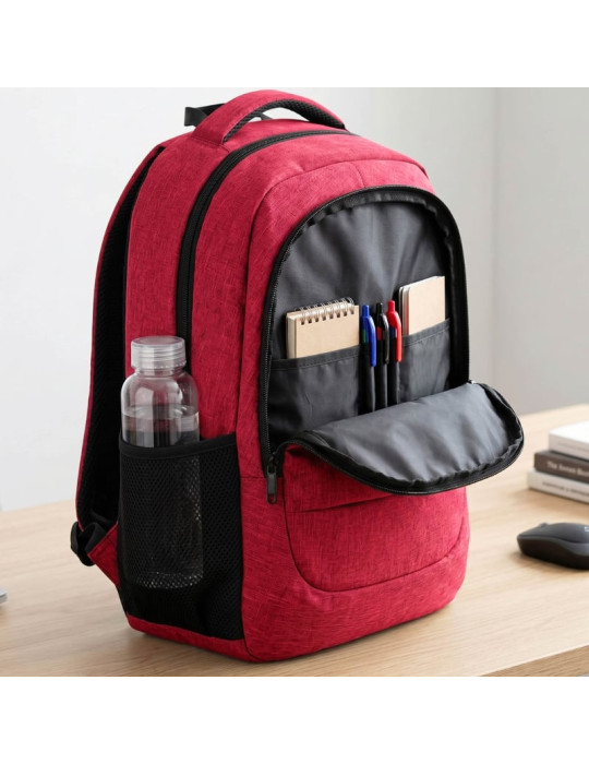 Mochila Subblim City Plus 26L Backpack para Portátiles hasta 15.6"/ Puerto USB/ Roja