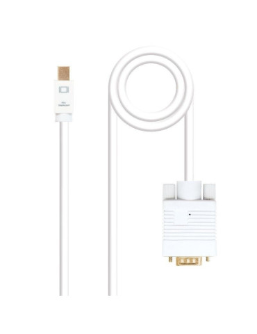 Cable Conversor Nanocable 10.15.4102/ Mini DP Macho - VGA Macho/ 2m/ Blanco
