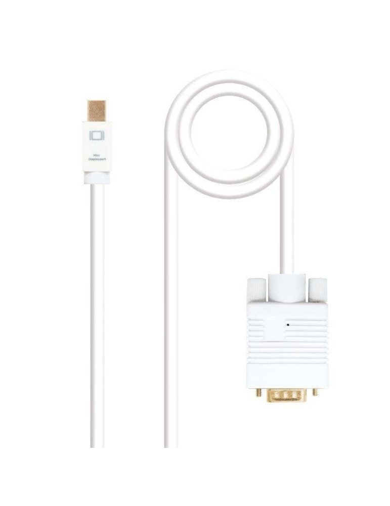 Cable Conversor Nanocable 10.15.4102/ Mini DP Macho - VGA Macho/ 2m/ Blanco