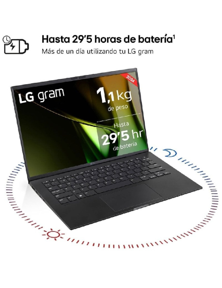 Portátil LG Gram 14ZB90S-G.AX55BN Intel Core Ultra 5-115U/ 16GB/ 512GB SSD/ 14"/ Sin Sistema Operativo