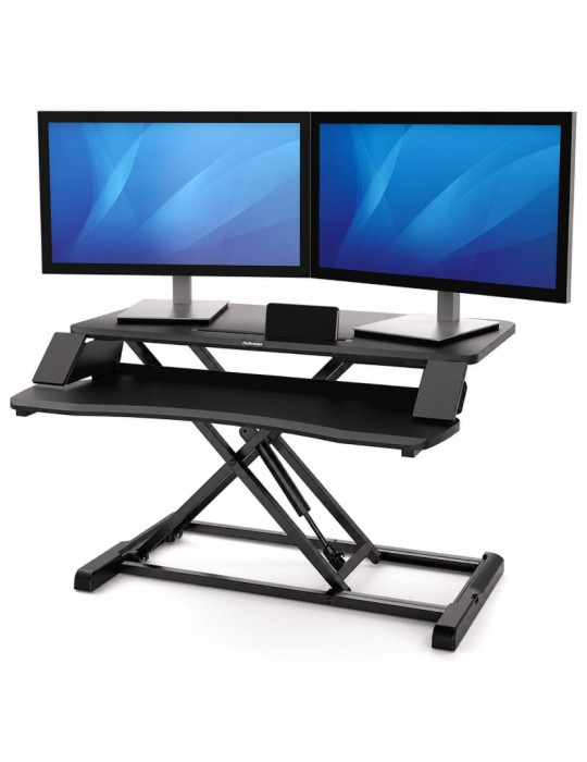 Soporte de Sobremesa Elevable Fellowes Sit-Stand Lotus Corsivo/ hasta 15kg/ Negro