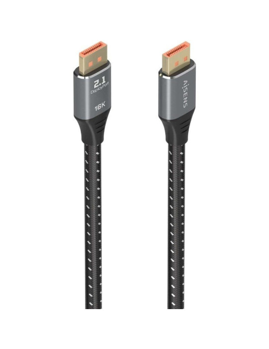 Cable DisplayPort 2.1 16K Aisens A158-0903/ DisplayPort Macho - DisplayPort Macho/ 80Gbps/ 2m/ Negro