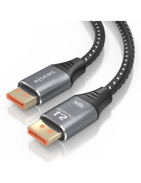 Cable DisplayPort 2.1 16K Aisens A158-0903/ DisplayPort Macho - DisplayPort Macho/ 80Gbps/ 2m/ Negro