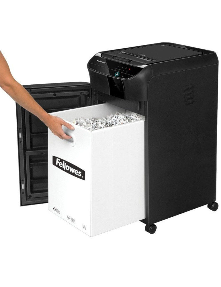 Destructora Fellowes AutoMax 450C/ Corte en Partículas de 4 x 38mm/ Negra