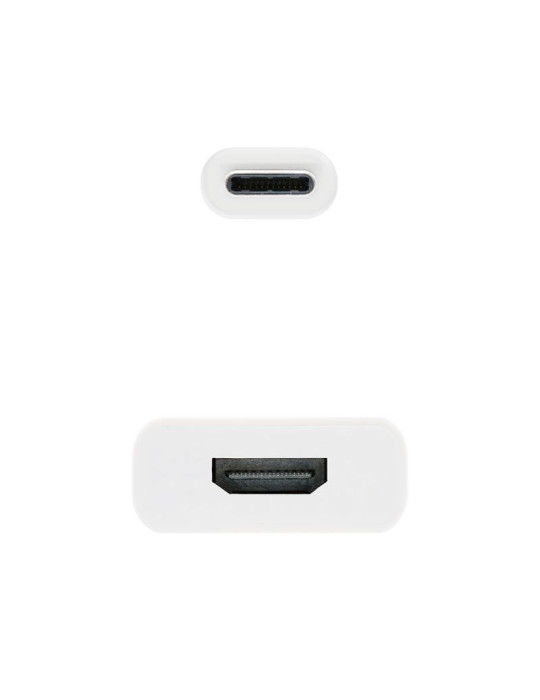 Conversor Nanocable 10.16.4102/ USB Tipo-C Macho - HDMI Hembra/ 15cm/ Blanco
