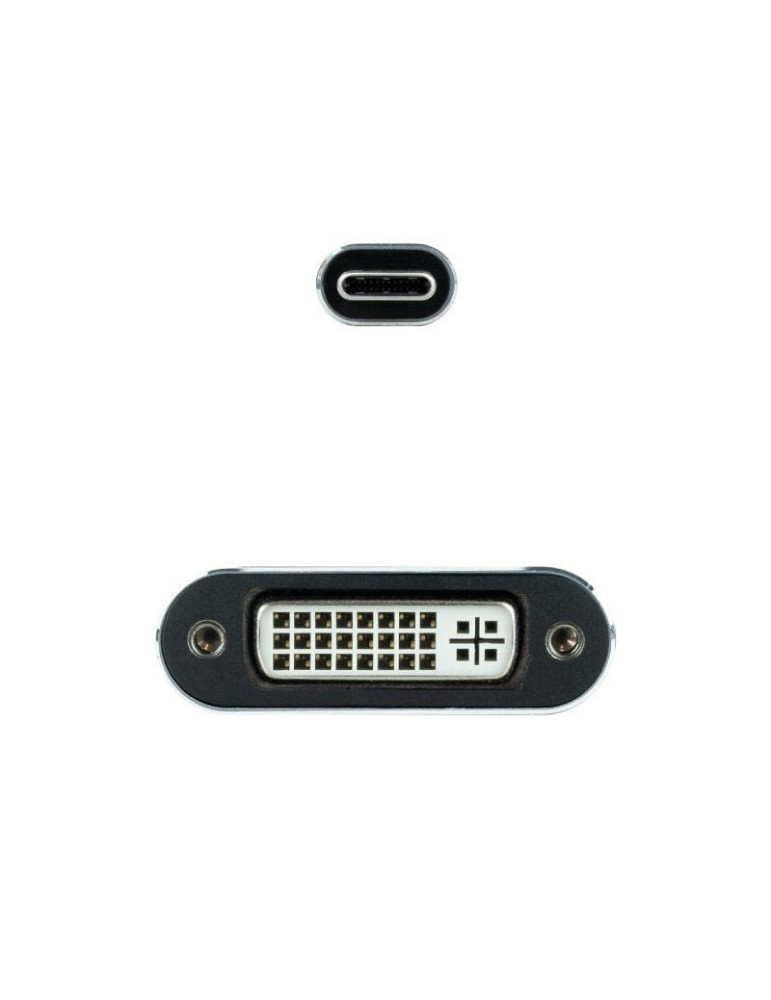 Cable Conversor Nanocable 10.16.4103-G/ USB Tipo-C Macho - DVI-D (24+1) Hembra/ 15cm/ Gris