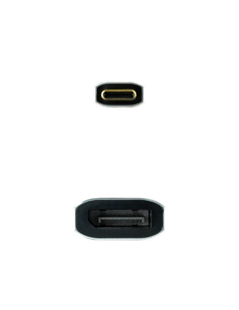 Conversor Nanocable 10.16.4104-G/ USB Tipo-C Macho - DisplayPort Hembra/ 15cm/ Gris