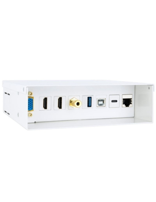 Caja de Conexiones Nanocable 10.35.0004/ VGA - 2x HDMI - Jack 3.5 - USB 3.0 - USB Tipo-C - USB 2.0 - RJ45