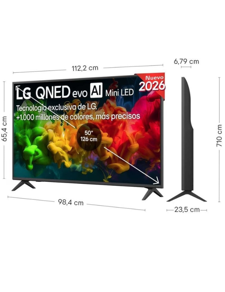 Televisor LG QNED evo AI QNED8EB Mini LED 50QNED8EB3F 50"/ Ultra HD 4K/ Smart TV/ WiFi