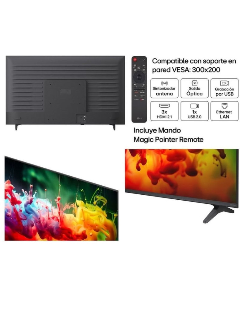 Televisor LG QNED evo AI QNED72 Mini LED 55QNED72B6B 55"/ Ultra HD 4K/ Smart TV/ WiFi