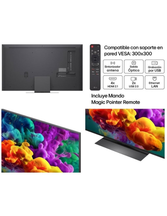 Televisor LG QNED evo AI QNED87 Mini LED 55QNED87B6A 55"/ Ultra HD 4K/ Smart TV/ WiFi
