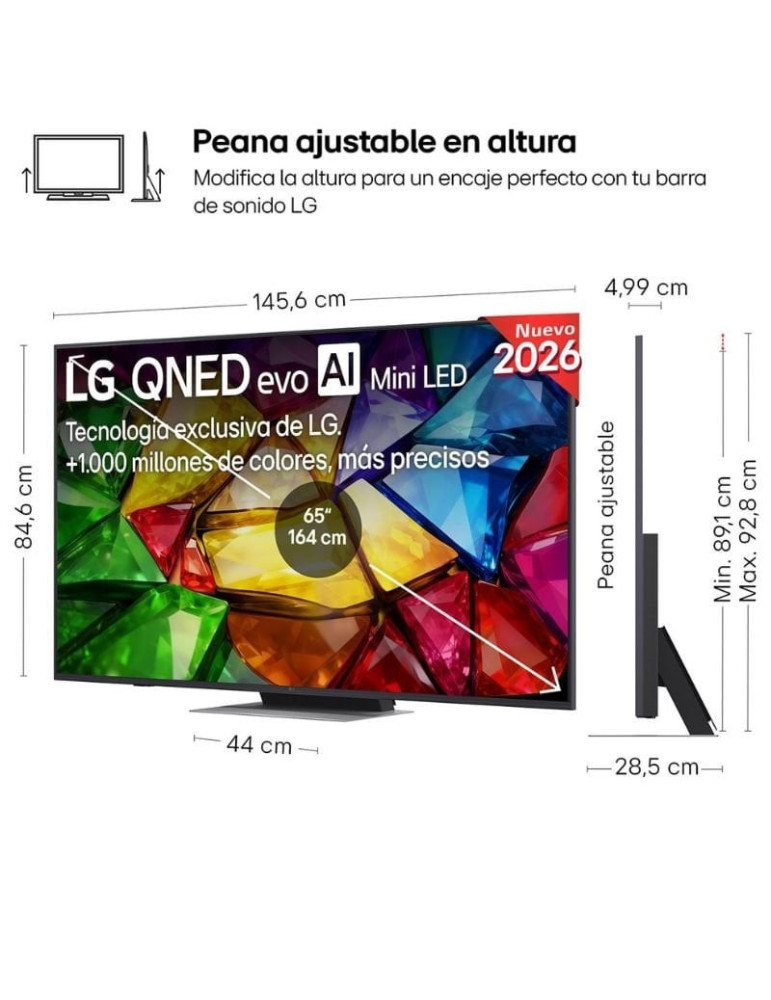 Televisor LG Micro RGB evo AI MRGB86 65MRGB86B6A 65"/ Ultra HD 4K/ Smart TV/ WiFi