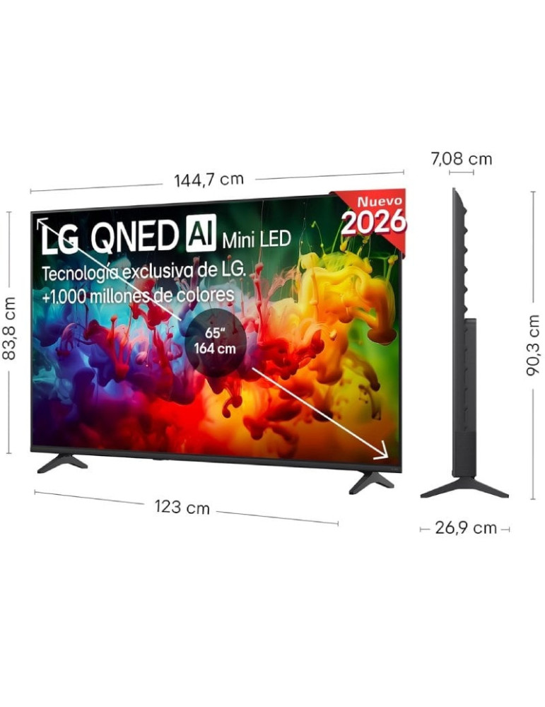 Televisor LG QNED evo AI QNED72 Mini LED 65QNED72B6B 65"/ Ultra HD 4K/ Smart TV/ WiFi