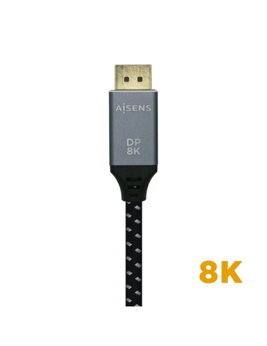 Cable DisplayPort 1.4 8K Aisens A149-0436/ DisplayPort Macho - DisplayPort Macho/ 1.5m/ Negro Gris
