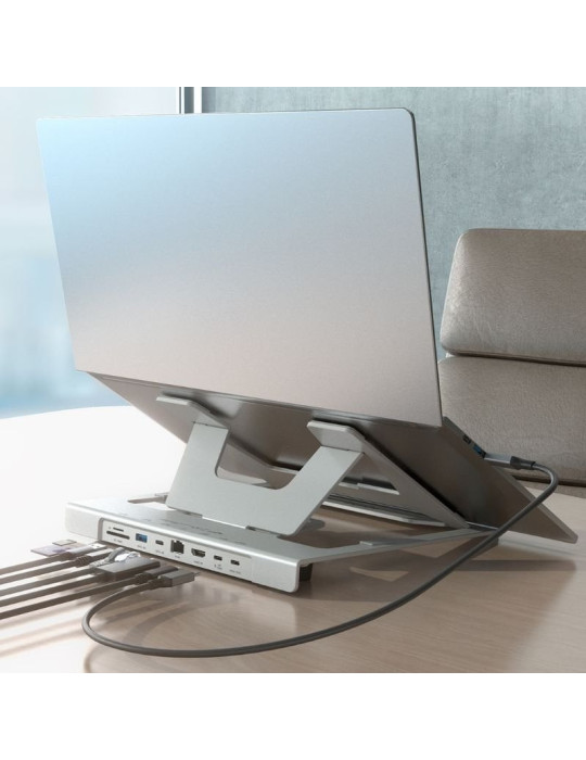 Soporte de Sobremesa - Docking USB Tipo-C Aisens ASUC-7P045-GR/ 1xUSB/ 1xUSB Tipo-C/ 1xHDMI/ 1xRJ45/ 1xLector de Tarjetas/ 1xUSB