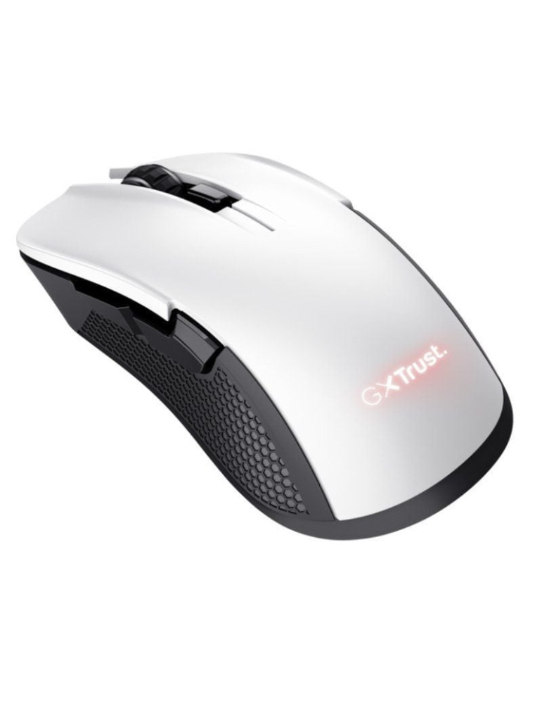 Ratón Gaming Inalámbrico Trust Gaming GXT 923W YBAR/ Batería recargable/ Hasta 7200 DPI/ Blanco