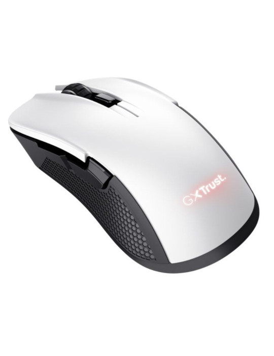 Ratón Gaming Inalámbrico Trust Gaming GXT 923W YBAR/ Batería recargable/ Hasta 7200 DPI/ Blanco