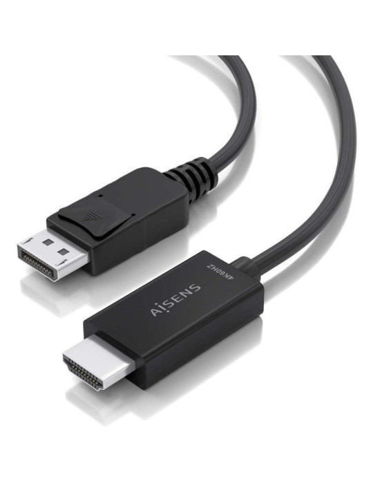 Cable Conversor Aisens A125-0892/ DisplayPort Macho - HDMI 4K Macho/ 1m/ Negro