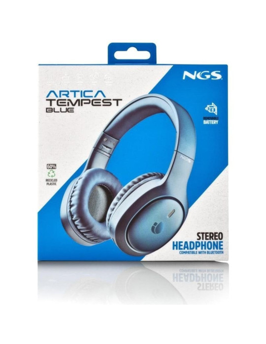Auriculares Inalámbricos NGS Artica Tempest/ con Micrófono/ Bluetooth/ Azules
